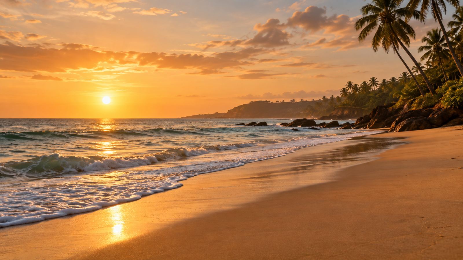 Calangute beach at sunset